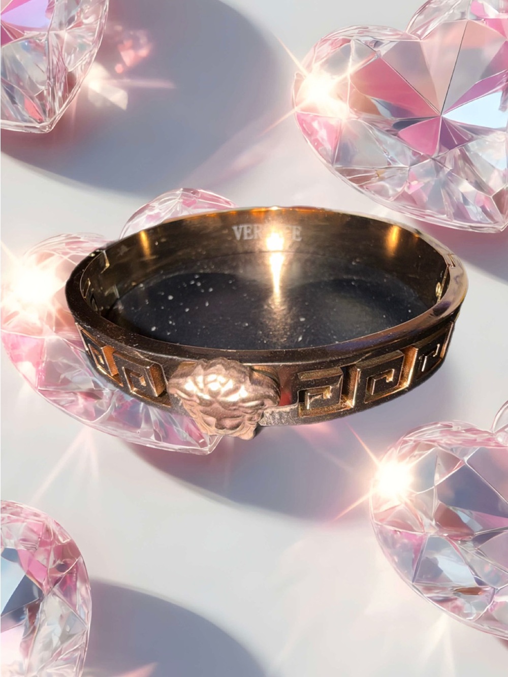 Versace Titanium rose Gold Medusa Cutout Bangle with 1 gift box & dust cloth.